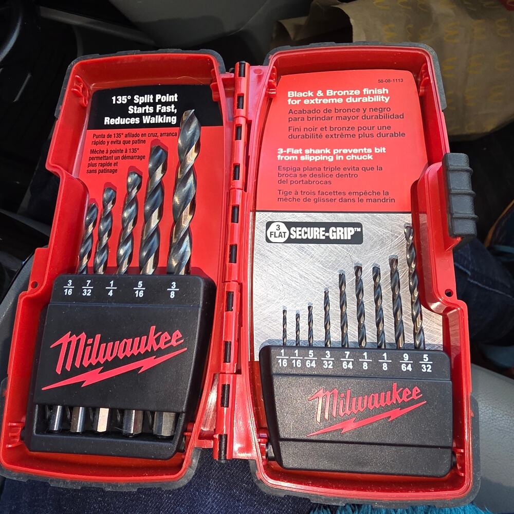 MILWAUKEE BLACK BRONZE 14 PC DRILL BIT SET IN CASE